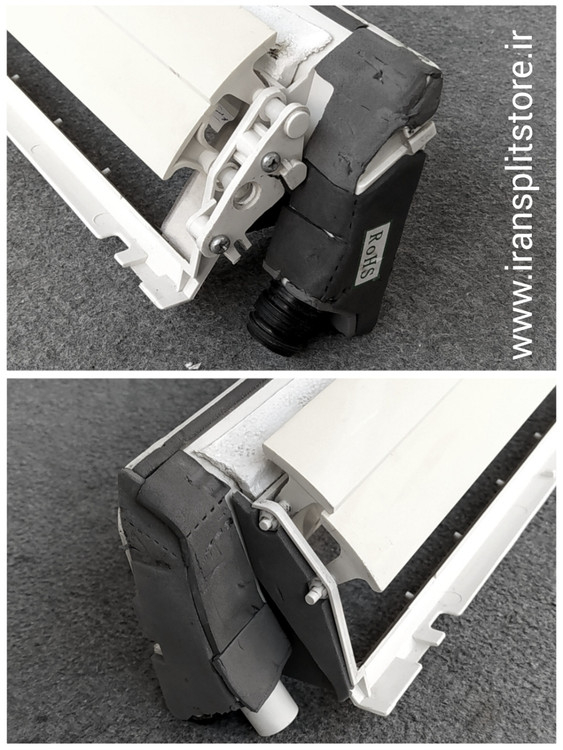 آبچکان و دمپر پنل کولر گازی اسپلیت وست پوینت ۱۲ هزار – مجموعه یکپارچه برای جلوگیری از نشتی و تنظیم باد