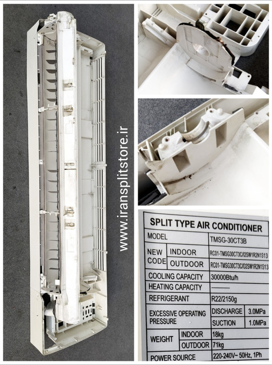 شاسی پنل کولر گازی اسپلیت ۳۰ هزار با مجموعه آبچکان – مناسب تعویض شاسی آسیبدیده پنل
