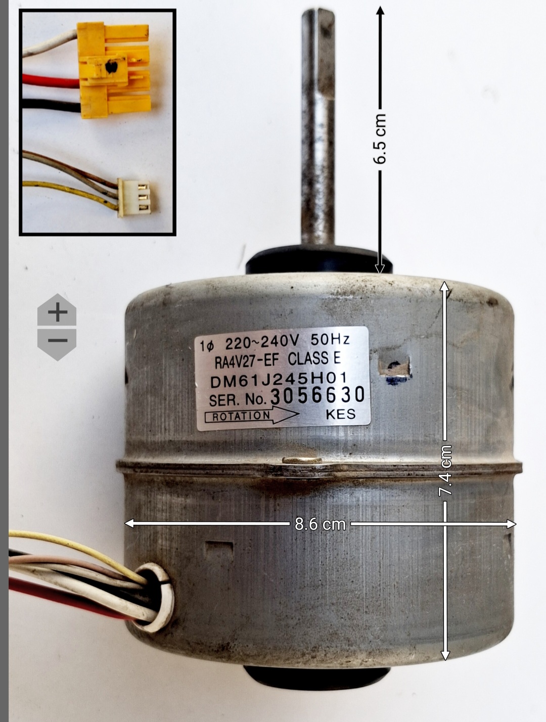 موتور فن اواپراتور کولر گازی اسپلیت میتسوبیشی Mitsubishi مدل RA4V27-EF / DM61J245H01 استوک